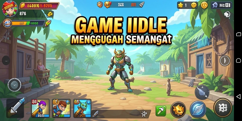 Tampilan menarik gameplay Idle dalam 8768 dengan berbagai karakter.