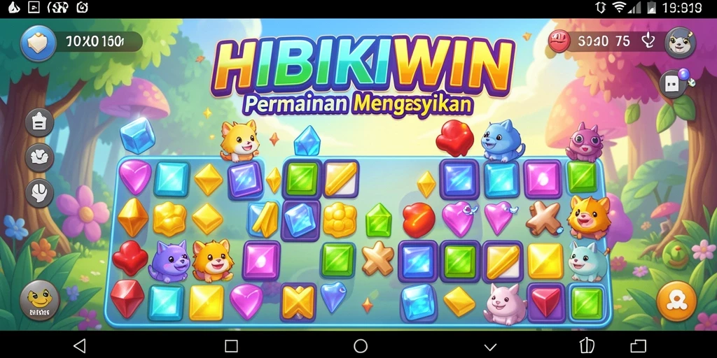 Tampilan gameplay HIBIKIWIN dengan puzzle yang menantang.