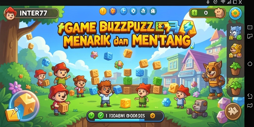 Tampilan gameplay INTER77 yang menantang dan warna-warni.