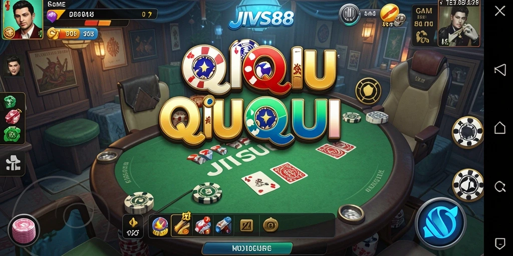 Screenshot utama JVS88 menampilkan pengalaman bermain QiuQiu yang seru.