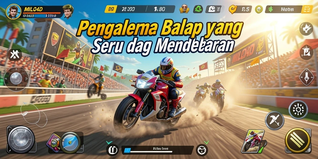 Tampilan gameplay balap yang seru dan mendebarkan di MILO4D.