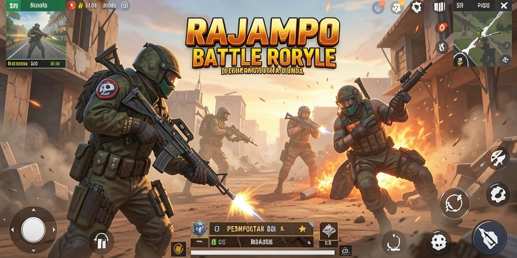 Tampilan mendebarkan aksi gameplay RAJAMPO di medan perang.
