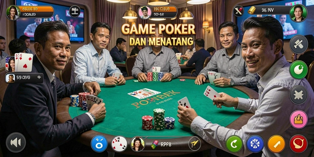 Tampilan menarik gameplay Poker di RP8 dengan aksi seru.