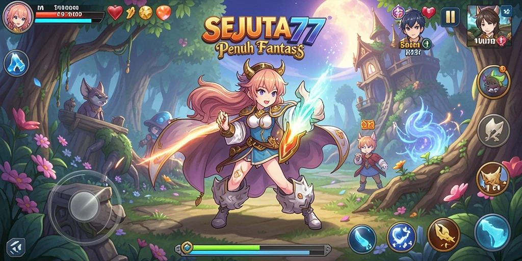 Tangkapan layar SEJUTA77 menampilkan aksi karakter anime yang menarik.