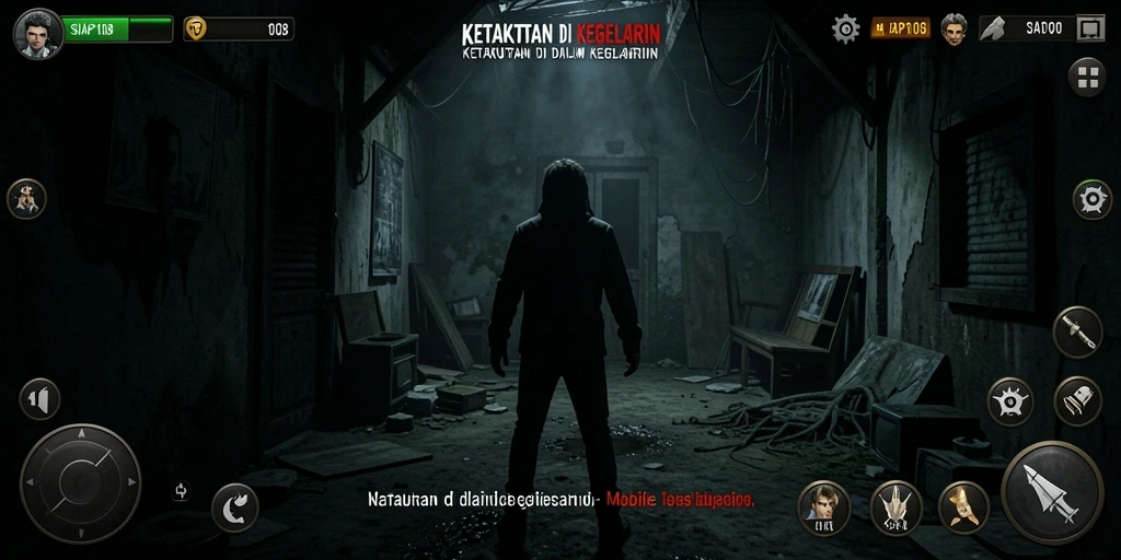 Tampilan menyeramkan dalam gameplay SIAP108 yang menakutkan.