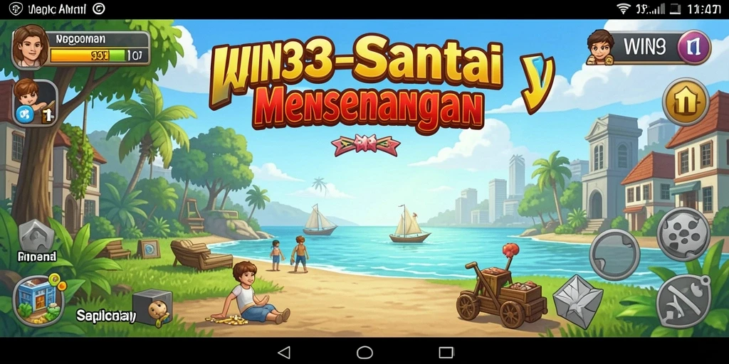 Tangkapan layar gameplay <strong>WIN33</strong> dengan karakter lucu dan lingkungan yang penuh warna.