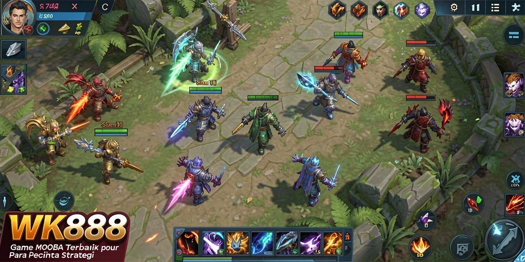Tampilkan aksi seru dalam permainan MOBA WK888.