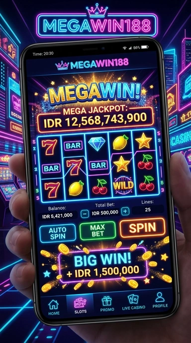 Pengguna sedang mengunduh aplikasi lewat megawin188.